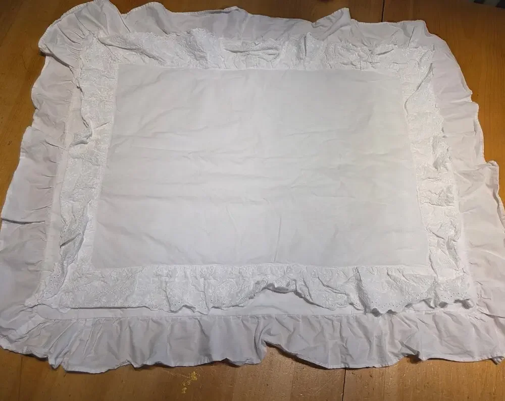 Simply Shabby Chic White Ruffle Outlined Pillowcase Romantic